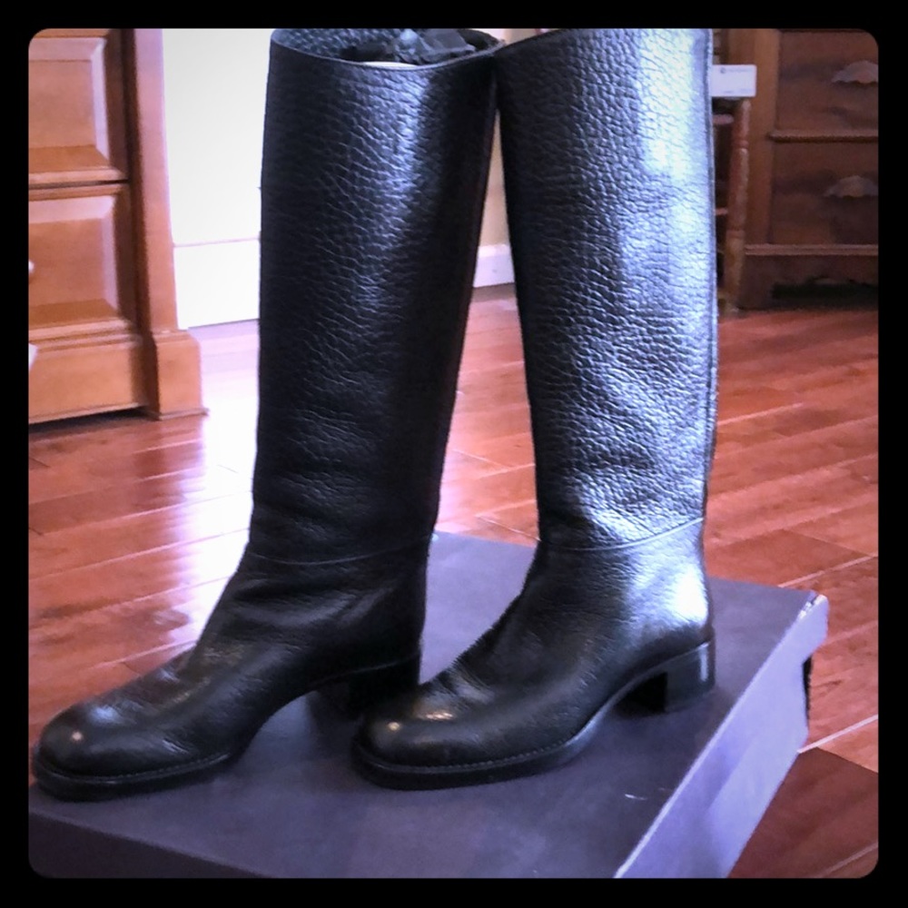 Never worn Prada black riding boots